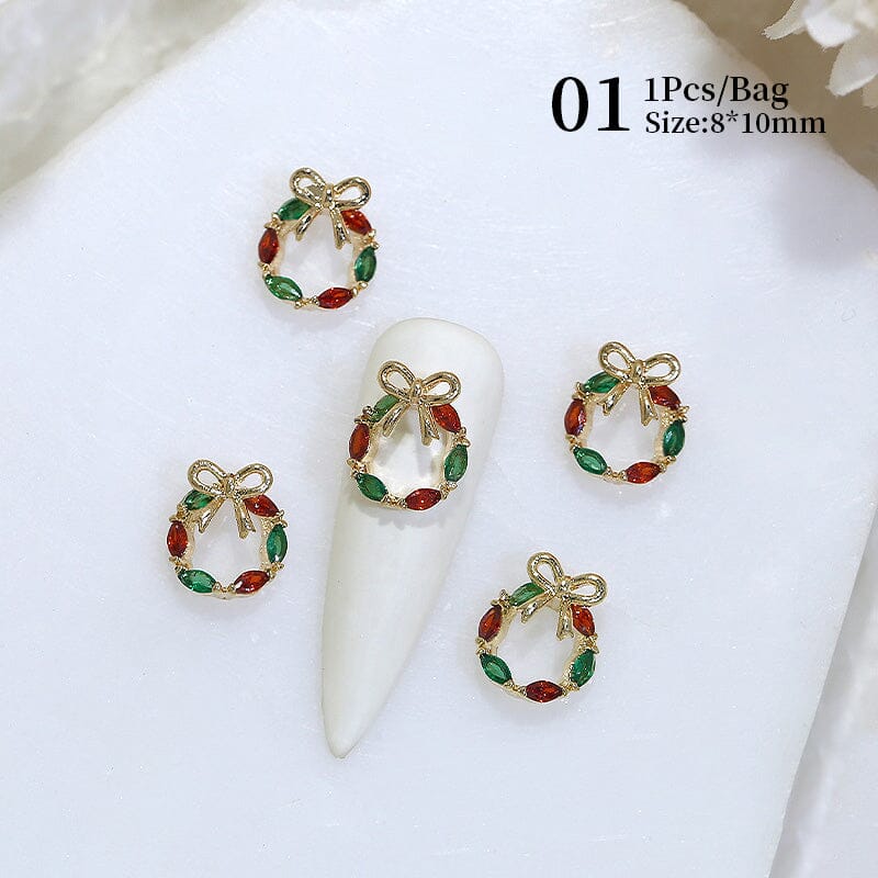 Christmas Rhinestones Alloy 3D Nail Decoration Nail Decoration No Brand 