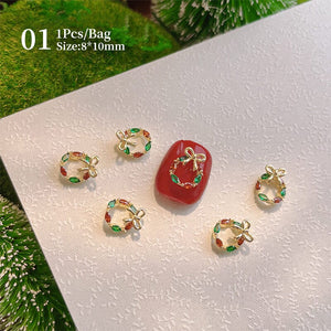 Christmas Rhinestones Alloy 3D Nail Decoration Nail Decoration No Brand 