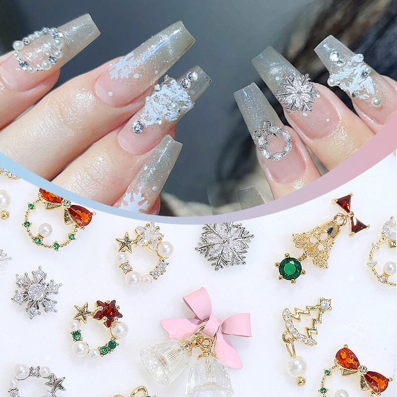 Christmas Rhinestones Alloy 3D Nail Decoration
