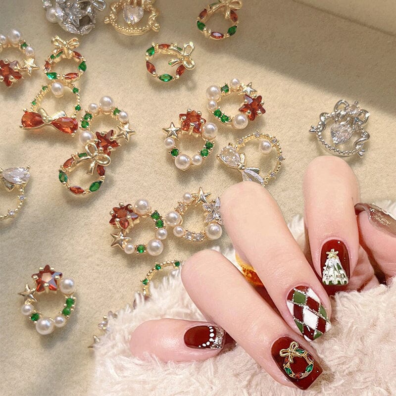 Christmas Rhinestones Alloy 3D Nail Decoration