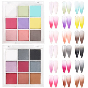 9 Grids Solid Ombre Nail Powder Nail Powder No Brand 