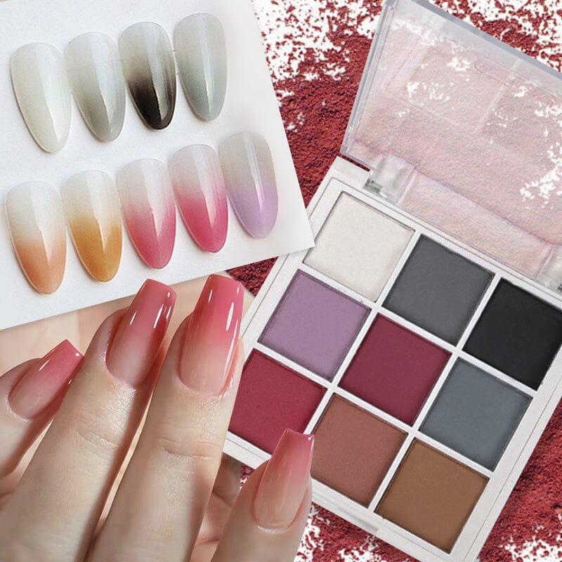 9 Grids Solid Ombre Nail Powder Nail Powder No Brand 