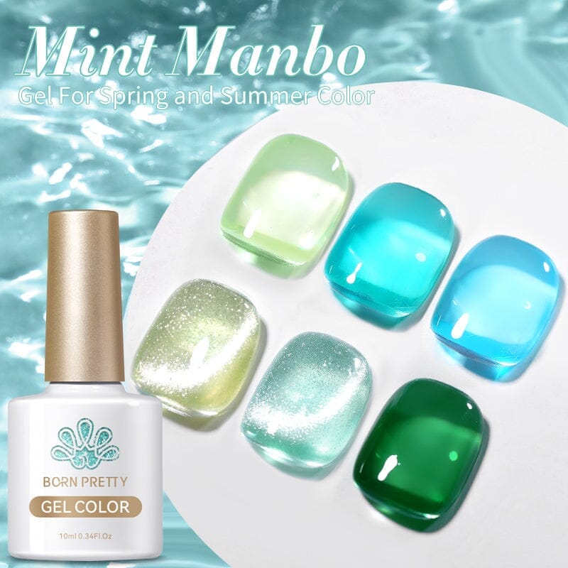 6 Colors Mint Manbo Gel Polish Set 01 10ml Gel Nail Polish BORN PRETTY 