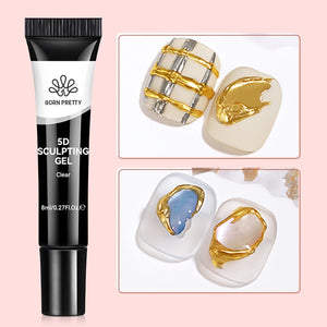 2pcs Set 5D Sculpting Gel and Mirror Powder Gel Nail Polish BORN PRETTY 
