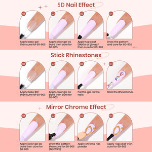 2pcs Set 5D Sculpting Gel and Mirror Powder Gel Nail Polish BORN PRETTY 