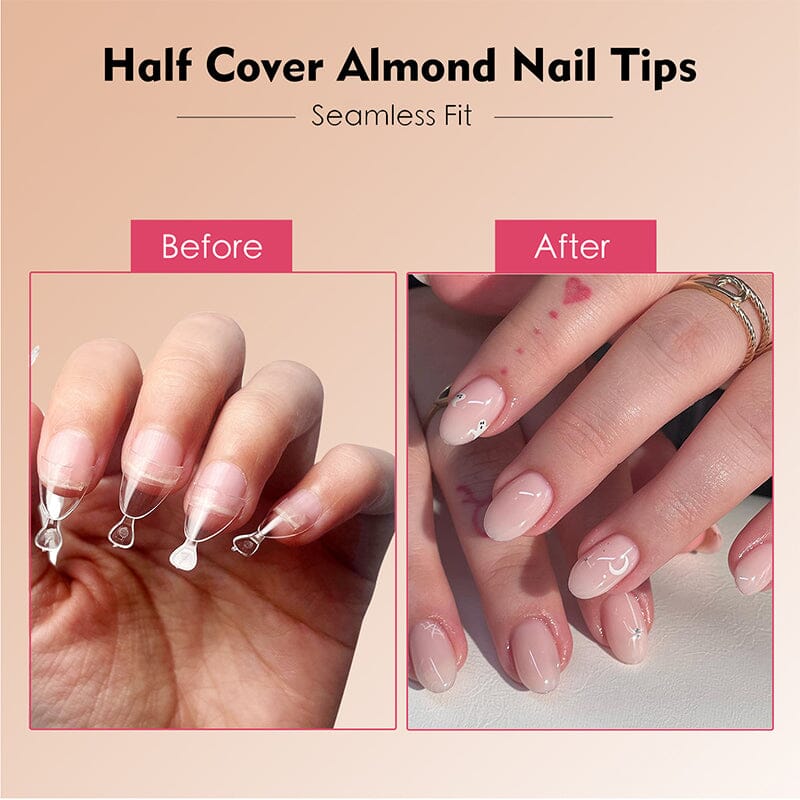 120/240pcs Half Cover Matte Short Almond Nail Tips Nail Tips No Brand 