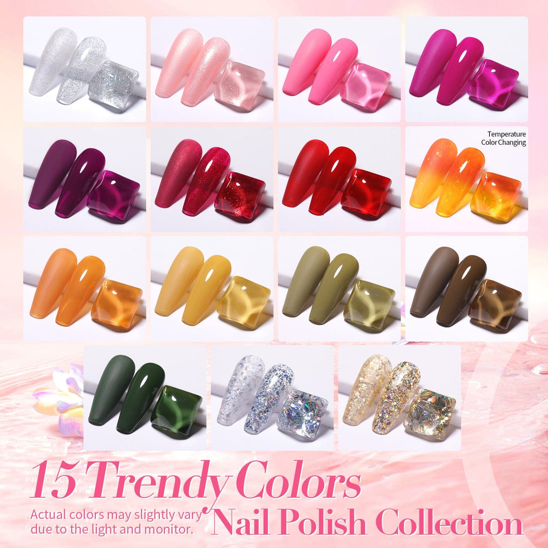 15 Colors Nail Polish Set B Autumn Winter 6ml Nail Polish BORN PRETTY 