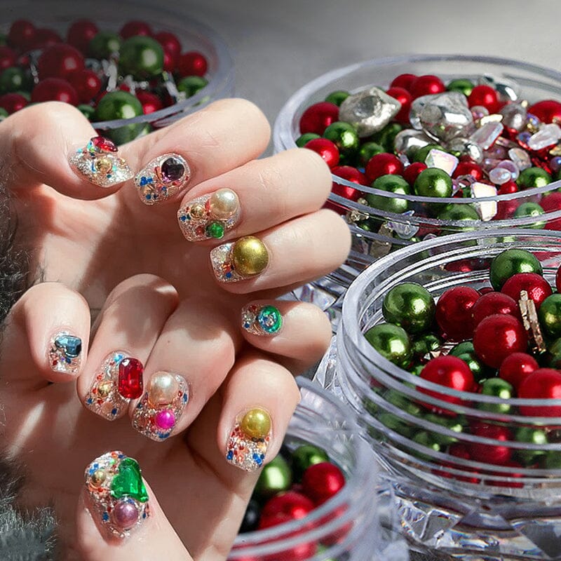 Christmas Peals Stones 3D Nail Decoration Nail Decoration No Brand 