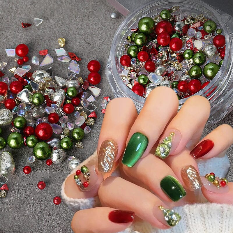 Christmas Peals Stones 3D Nail Decoration Nail Decoration No Brand 