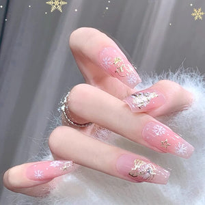 Gold 3D Nail Stickers Bowknot Star Christmas Patterns TL-066 Nail Sticker No Brand 