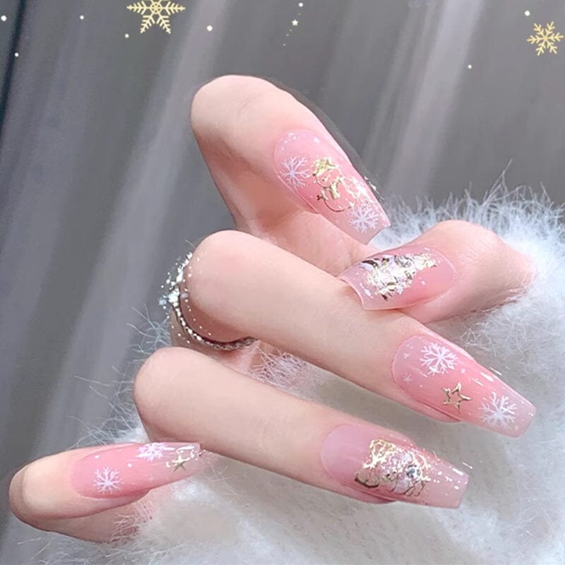 Gold 3D Nail Stickers Bowknot Star Christmas Patterns TL-066 Nail Sticker No Brand 