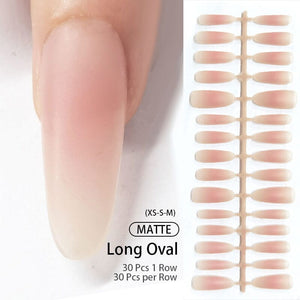 30pcs Press on Nails Matte XS+S+M Sizes Fake Nail Tips Nail Tips No Brand Long Oval 