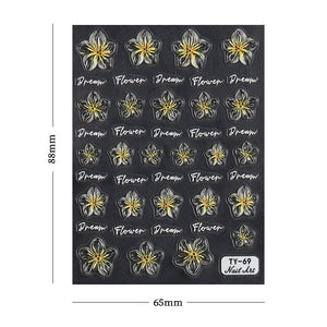 Jelly Rhinestones Christmas 5D Embossed Nail Stickers Nail Sticker No Brand 