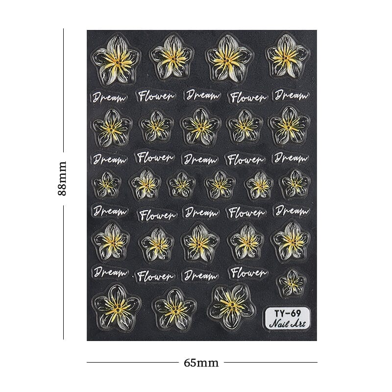 Jelly Rhinestones Christmas 5D Embossed Nail Stickers Nail Sticker No Brand 