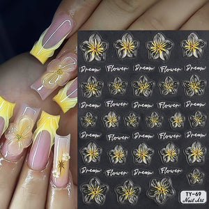 Jelly Rhinestones Christmas 5D Embossed Nail Stickers Nail Sticker No Brand 