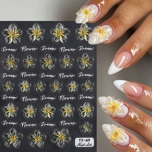 Jelly Rhinestones Christmas 5D Embossed Nail Stickers Nail Sticker No Brand 