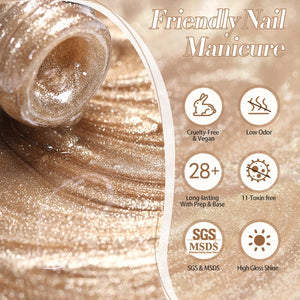 Gold Cat Magnetic Gel Polish GC02 Classic Poetry 10ml Gel Nail Polish BORN PRETTY 