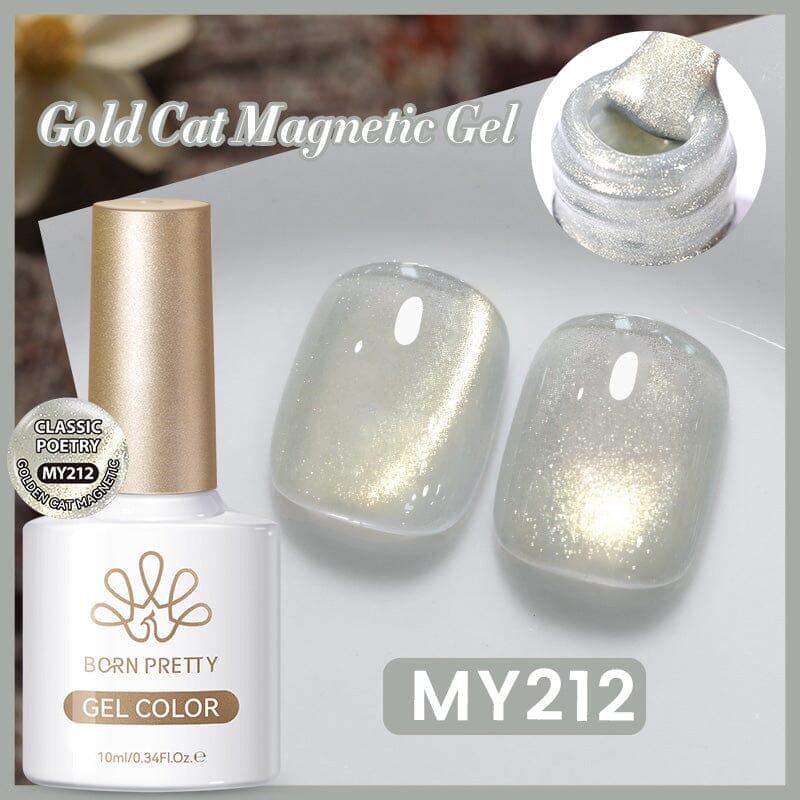 Gold Cat Magnetic Gel Polish Classic Poetry 10ml Gel Nail Polish BORN PRETTY MY212 