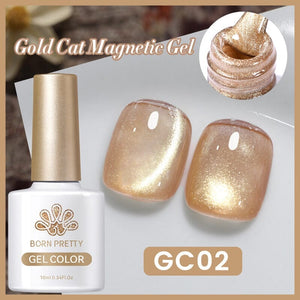 Gold Cat Magnetic Gel Polish 10ml Gel Nail Polish BORN PRETTY GC02 