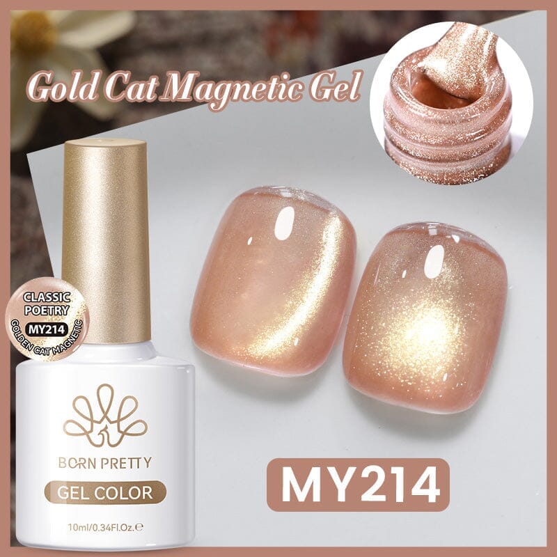 Gold Cat Magnetic Gel Polish Classic Poetry 10ml Gel Nail Polish BORN PRETTY MY214 