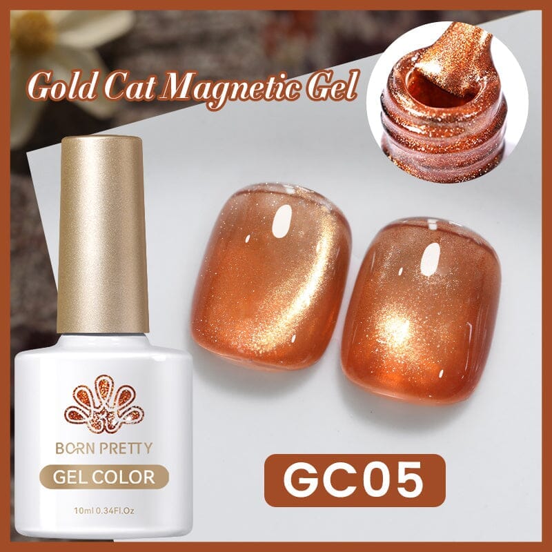 Gold Cat Magnetic Gel Polish 10ml Gel Nail Polish BORN PRETTY GC05 