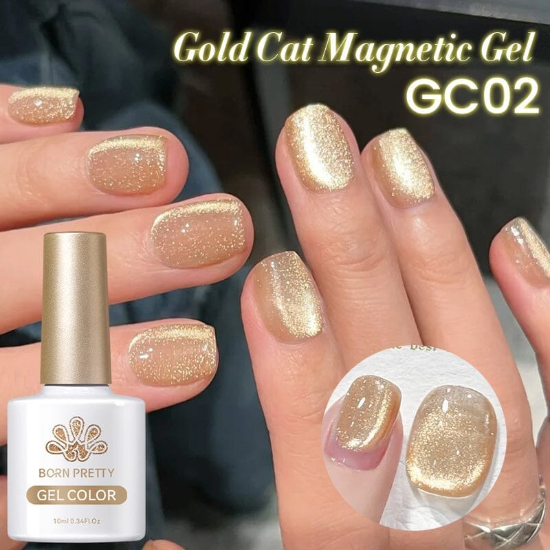 Gold Cat Magnetic Gel Polish 10ml Gel Nail Polish BORN PRETTY 