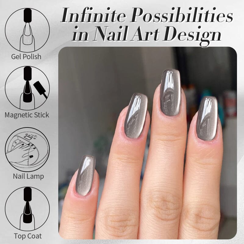 Water Light Cat Magnetic Gel Polish MY78 Smoky Aash 10ml Gel Nail Polish BORN PRETTY 