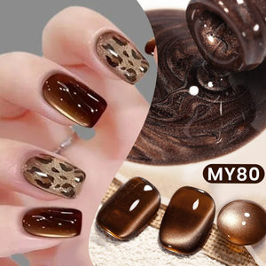 Water Light Cat Magnetic Gel Polish MY80 Dark Chocolate 10ml Gel Nail Polish BORN PRETTY 