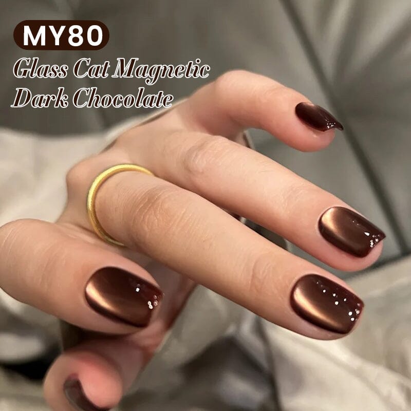 Water Light Cat Magnetic Gel Polish MY80 Dark Chocolate 10ml Gel Nail Polish BORN PRETTY 