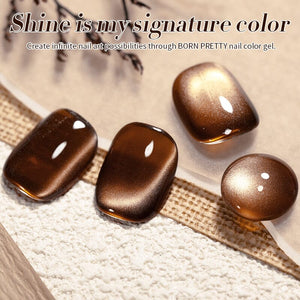 Water Light Cat Magnetic Gel Polish MY80 Dark Chocolate 10ml Gel Nail Polish BORN PRETTY 
