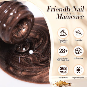 Water Light Cat Magnetic Gel Polish MY80 Dark Chocolate 10ml Gel Nail Polish BORN PRETTY 