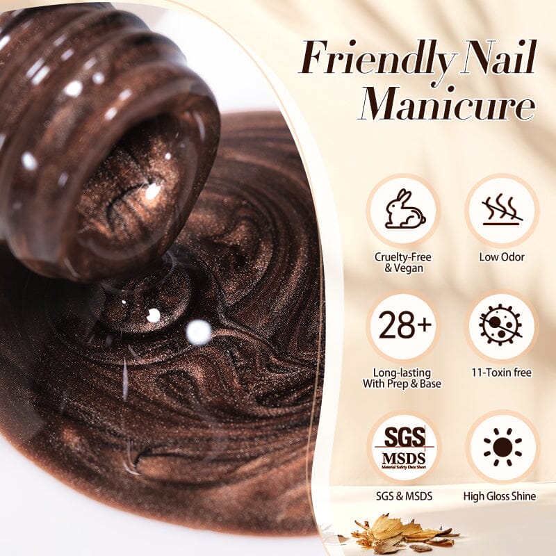 Water Light Cat Magnetic Gel Polish MY80 Dark Chocolate 10ml Gel Nail Polish BORN PRETTY 