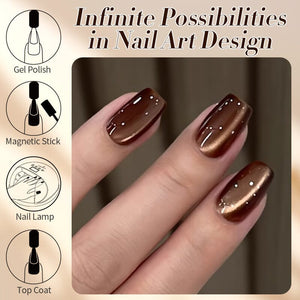 Water Light Cat Magnetic Gel Polish MY80 Dark Chocolate 10ml Gel Nail Polish BORN PRETTY 