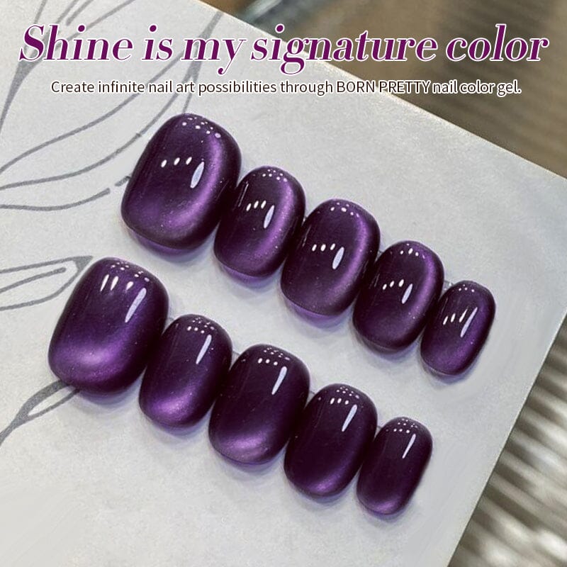 Water Light Cat Magnetic Gel Polish MY81 Purple Mystery 10ml Gel Nail Polish BORN PRETTY 