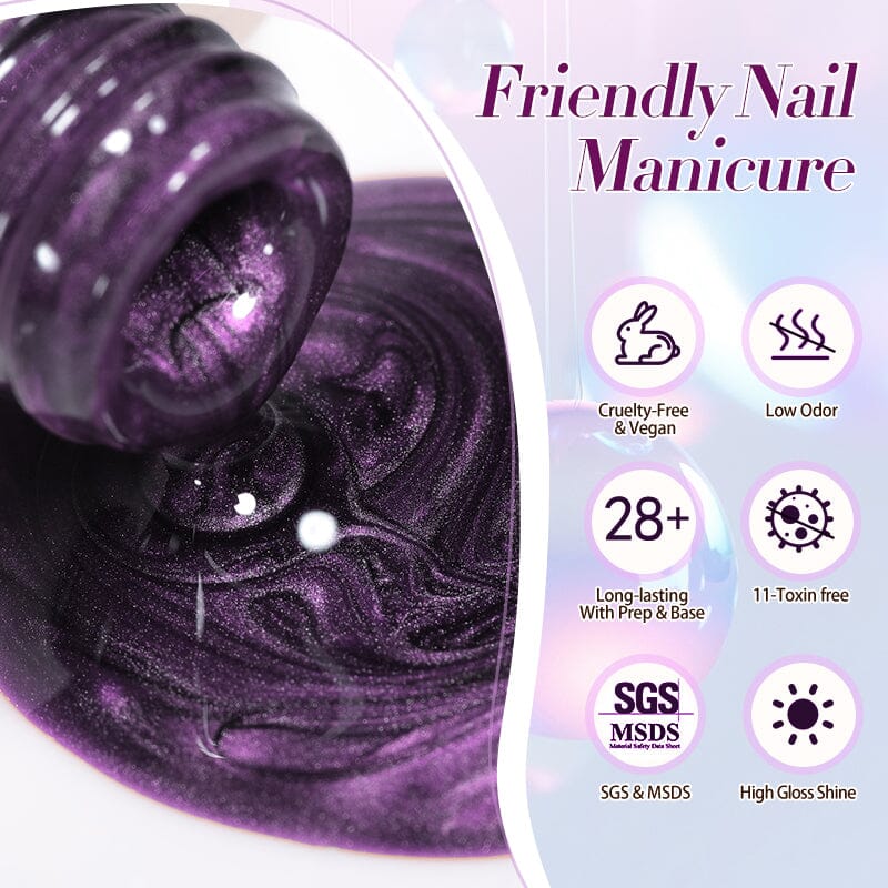 Water Light Cat Magnetic Gel Polish MY81 Purple Mystery 10ml Gel Nail Polish BORN PRETTY 