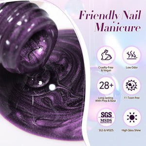 Water Light Cat Magnetic Gel Polish MY81 Purple Mystery 10ml Gel Nail Polish BORN PRETTY 