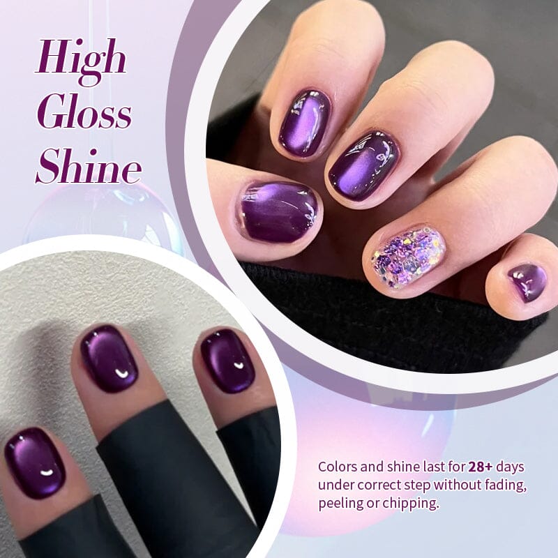 Water Light Cat Magnetic Gel Polish MY81 Purple Mystery 10ml Gel Nail Polish BORN PRETTY 