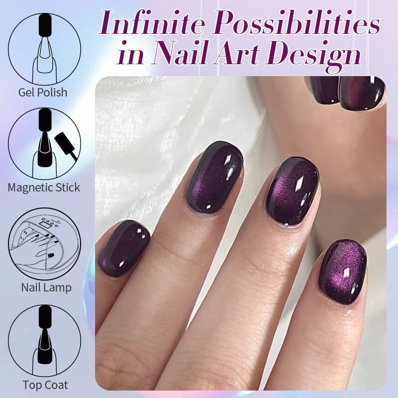 Water Light Cat Magnetic Gel Polish MY81 Purple Mystery 10ml Gel Nail Polish BORN PRETTY 