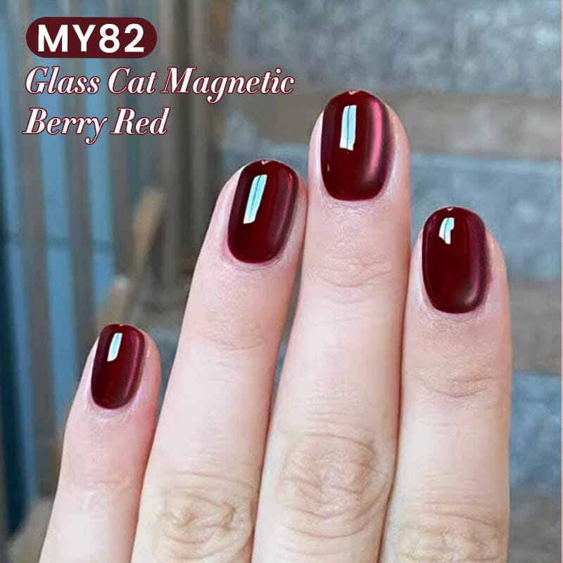 Water Light Cat Magnetic Gel Polish MY82 Berry Red 10ml Gel Nail Polish BORN PRETTY 