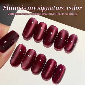 Water Light Cat Magnetic Gel Polish MY82 Berry Red 10ml Gel Nail Polish BORN PRETTY 