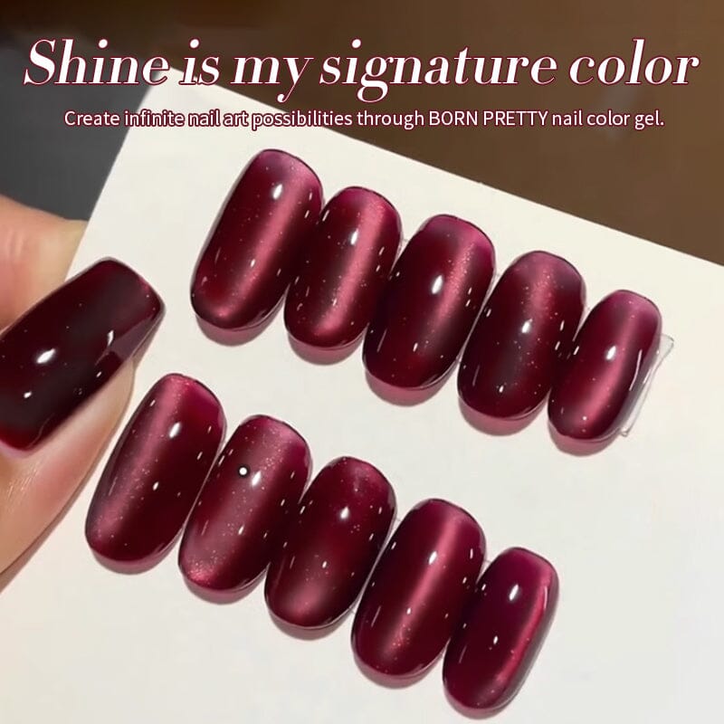 Water Light Cat Magnetic Gel Polish MY82 Berry Red 10ml Gel Nail Polish BORN PRETTY 