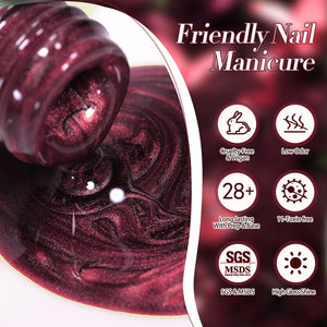 Water Light Cat Magnetic Gel Polish MY82 Berry Red 10ml Gel Nail Polish BORN PRETTY 