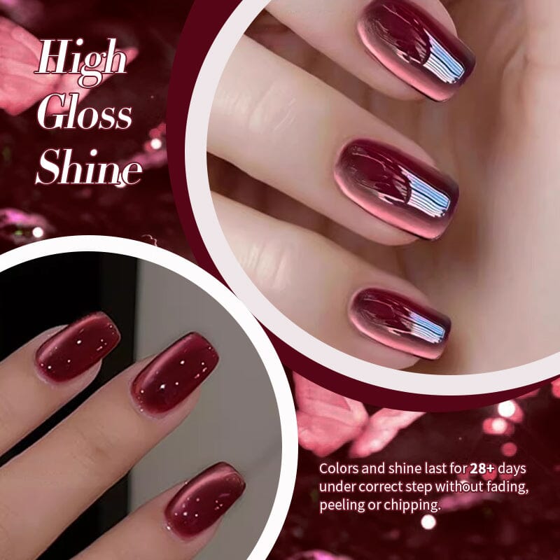 Water Light Cat Magnetic Gel Polish MY82 Berry Red 10ml Gel Nail Polish BORN PRETTY 