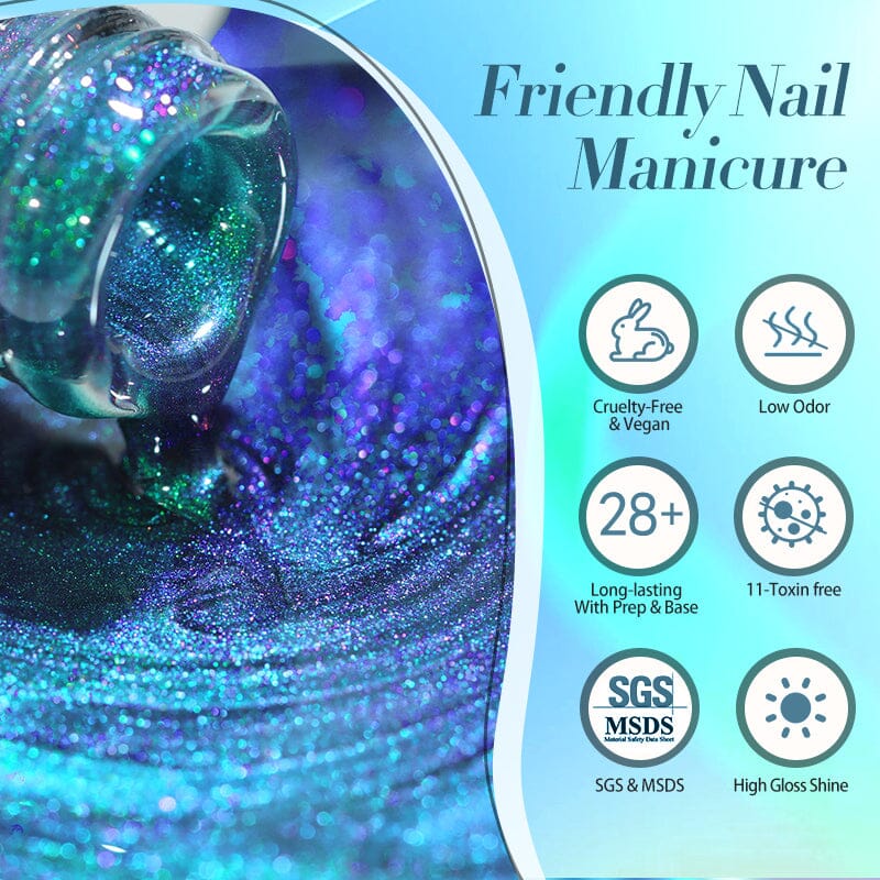 Water Light Cat Magnetic Gel Polish MY83 Sea Blue 10ml Gel Nail Polish BORN PRETTY 