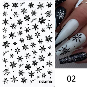Christmas Snowflakes 3D Nail Sticker DZ009 Nail Sticker No Brand 
