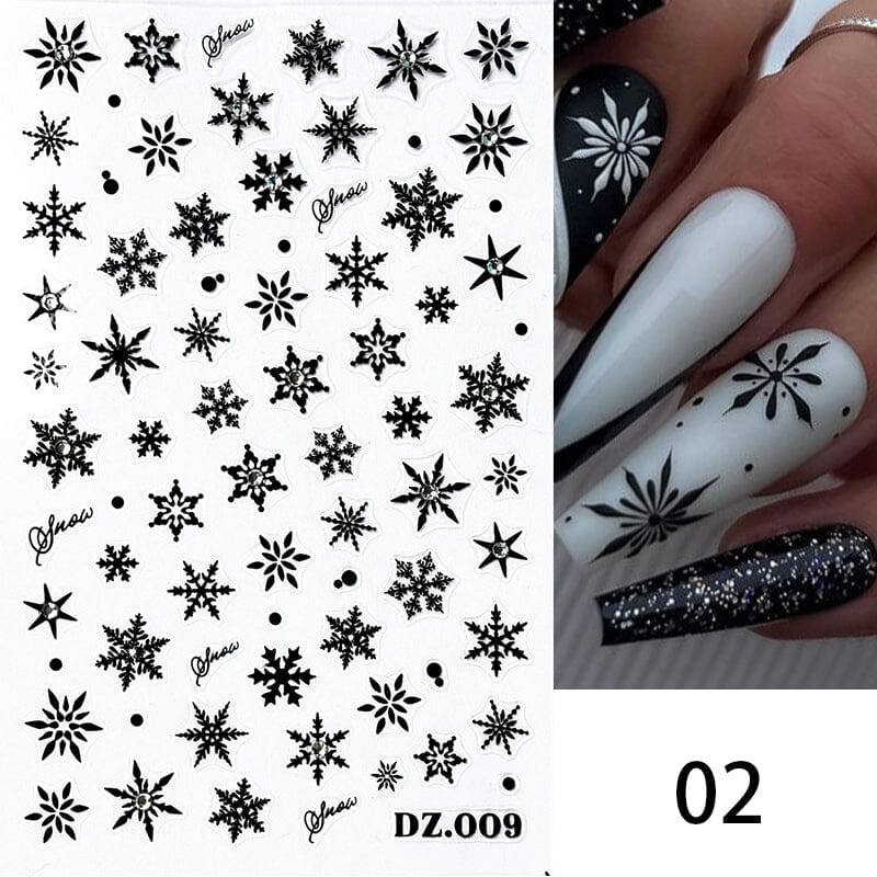 Christmas Snowflakes 3D Nail Sticker DZ009 Nail Sticker No Brand 