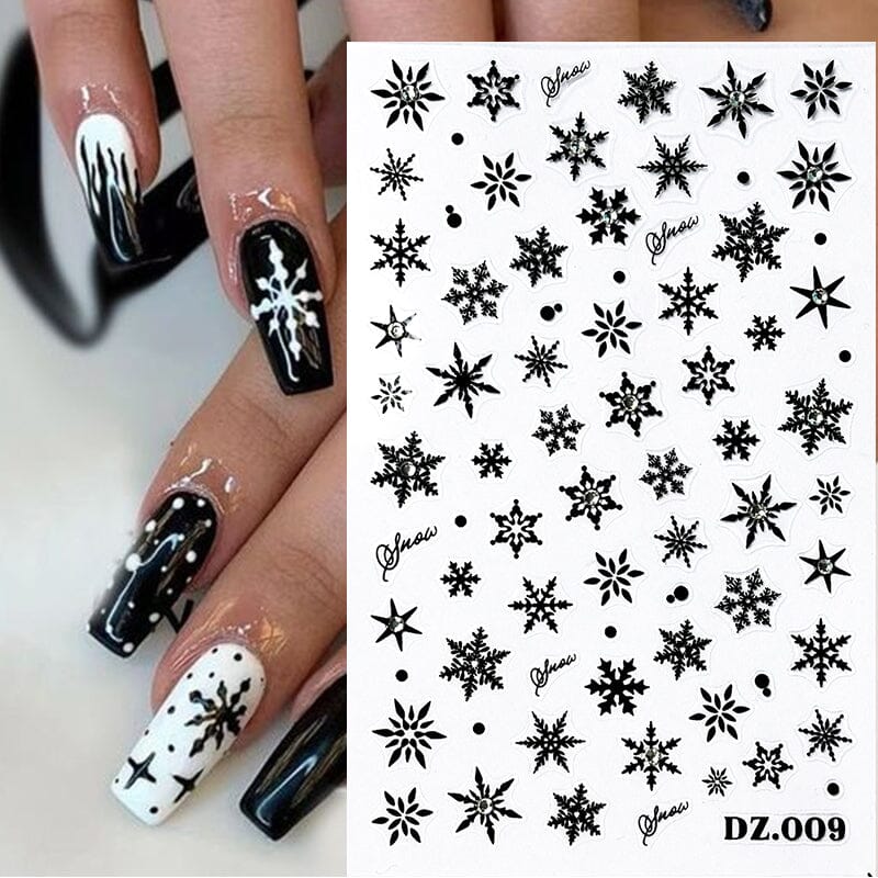 Christmas Snowflakes 3D Nail Sticker DZ009