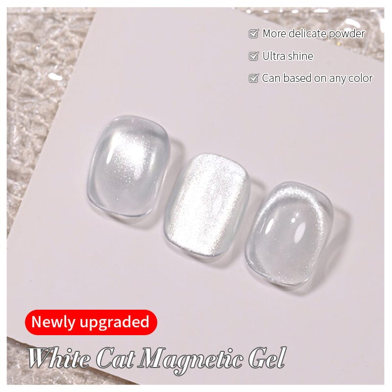 White Cat Magnetic Gel Polish MY77 Flowing Light White 10ml Gel Nail Polish BORN PRETTY 