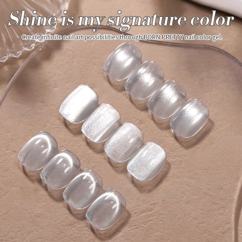 White Cat Magnetic Gel Polish MY77 Flowing Light White 10ml Gel Nail Polish BORN PRETTY 