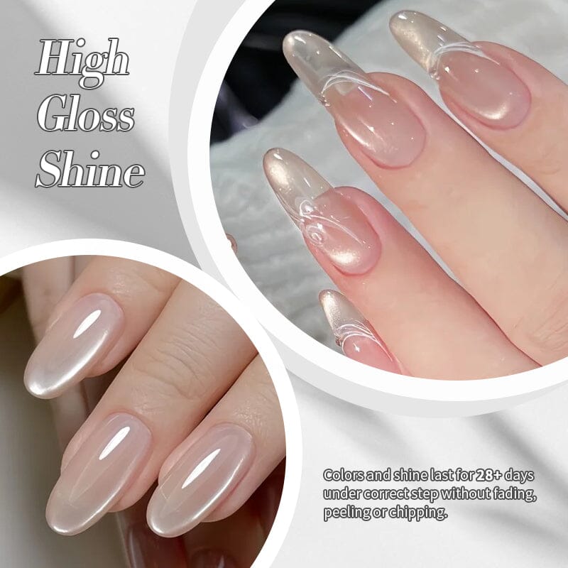 White Cat Magnetic Gel Polish MY77 Flowing Light White 10ml Gel Nail Polish BORN PRETTY 